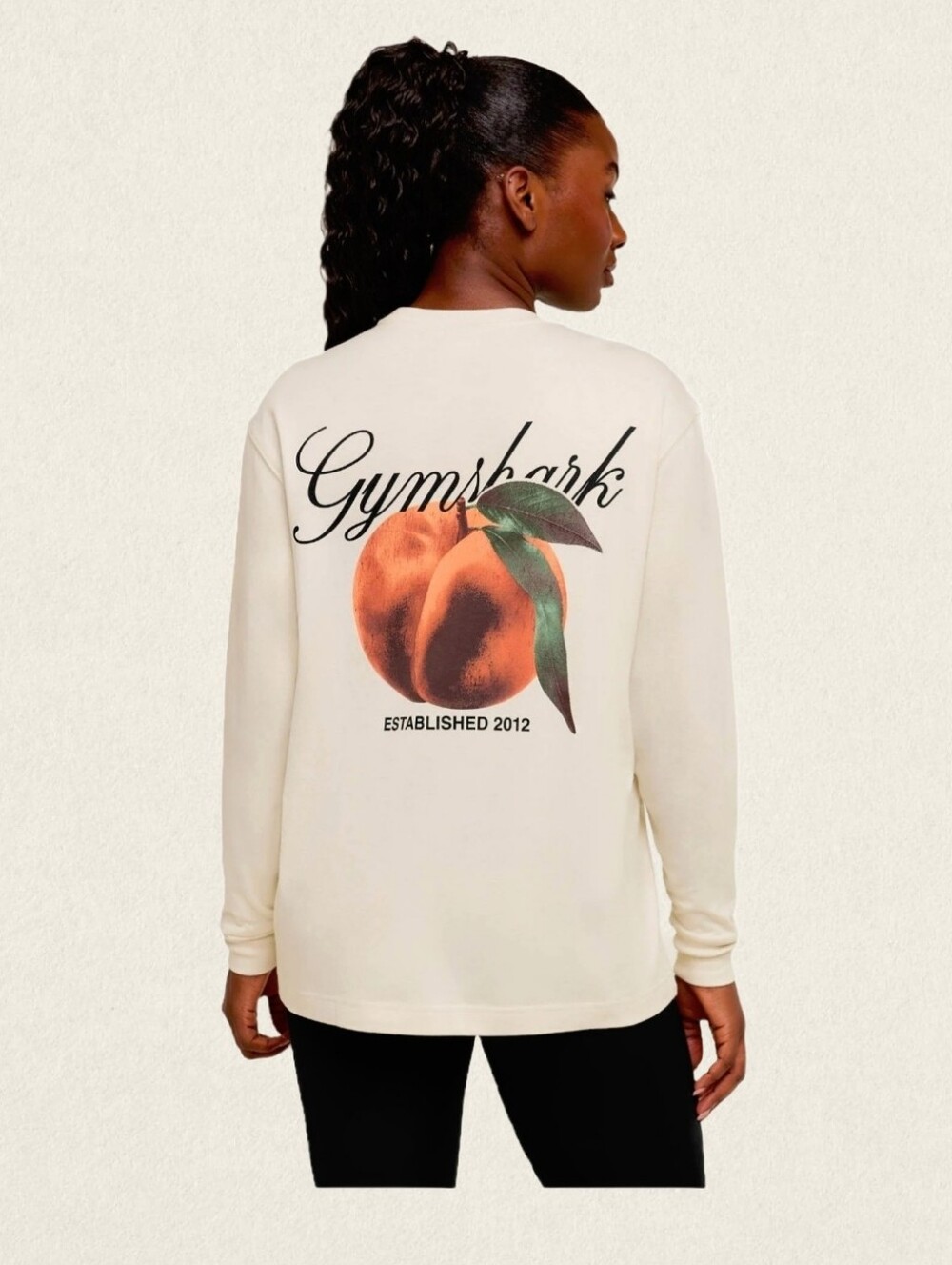 NWT Gymshark Juicy Peach Long Sleeve Graphic Tee Large Sold Out